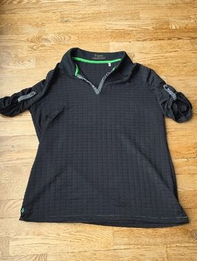 (M) Black Lopez Desert Dry Collared Performance Top Golf Polo Light Athleisure